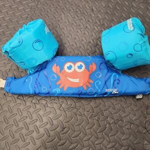 Blue Kids Swim Vest with Crab Design- Puddle Jumper